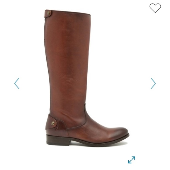 Frye Shoes - Melissa Button Back Zip Wide Calf cognac leather